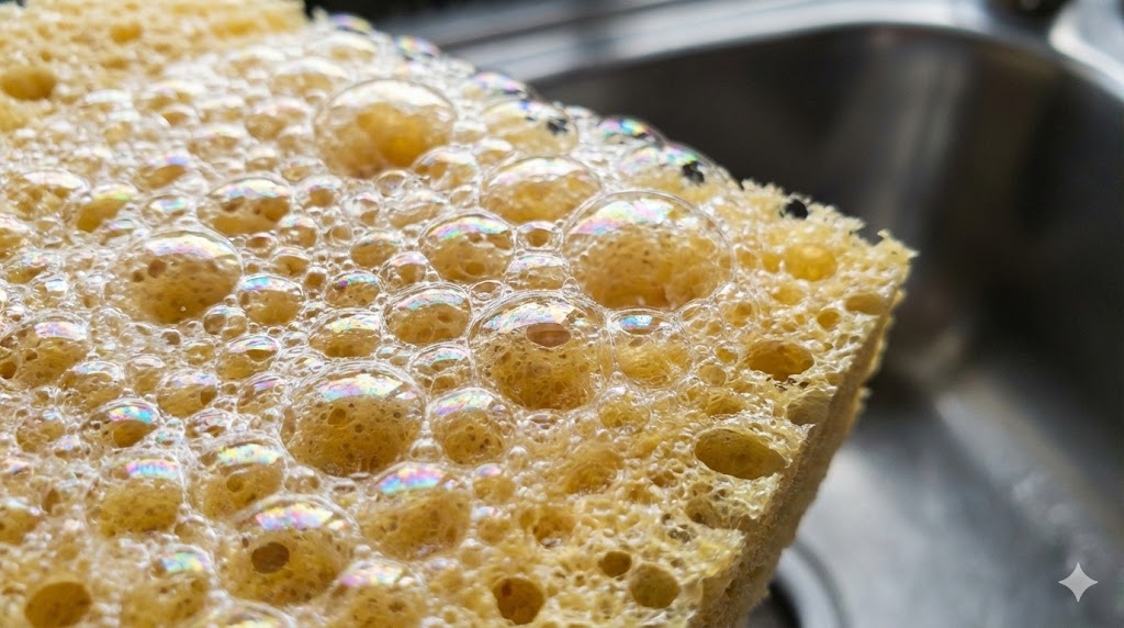 Close-up of robot vacuum cleaning under furniture and avoiding obstacles